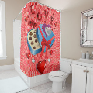 Valentine's Day Shower Curtain, Love Curtain