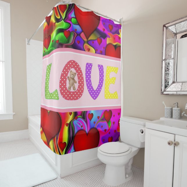 Valentine's Day Shower Curtain, Love Shower Curtain (In Situ)