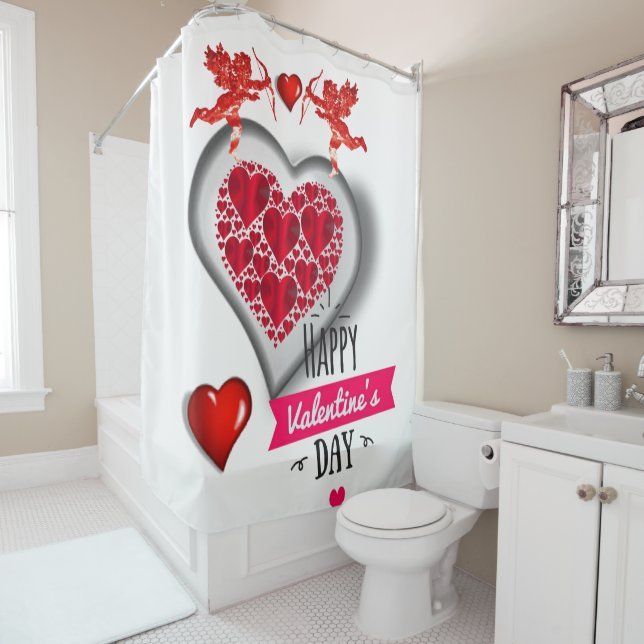 Valentine's Day Shower Curtain, Paris France Shower Curtain (In Situ)