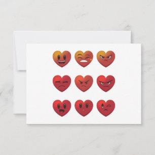 Valentines Day Silly Faces Hearts Funny Thank You Card