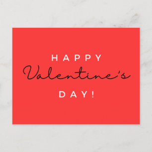 Valentines Day Simple Elegant Modern Typography Postcard
