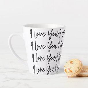 Valentines Day Simple Modern I Love You  Latte Mug