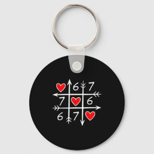 Valentines Day Six Seven 67 Meme 6 7 Heart Boys Gi Key Ring