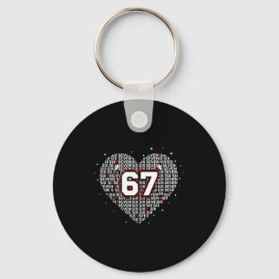 Valentines Day Six Seven 67 Meme 6 7 Heart Boys Gi Key Ring