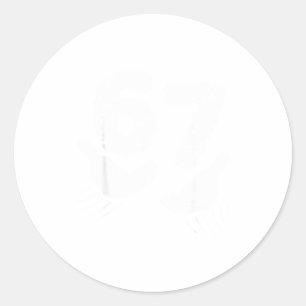 Valentines Day Six Seven 6 7 Meme Hand Heart 67 Me Classic Round Sticker