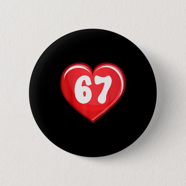 Valentine's Day Six Seven Hearts 6 7 Meme Gen Alph 6 Cm Round Badge (Front)