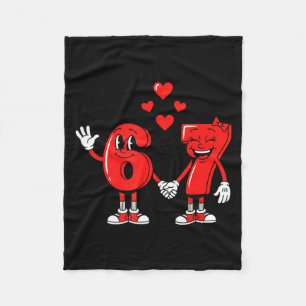 Valentine's Day Six Seven Hearts 6 7 Meme Gen Alph Fleece Blanket