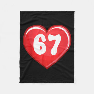 Valentine's Day Six Seven Hearts 6 7 Meme Gen Alph Fleece Blanket