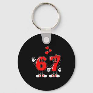 Valentine's Day Six Seven Hearts 6 7 Meme Gen Alph Key Ring