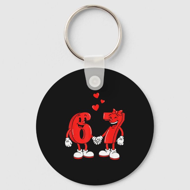 Valentine's Day Six Seven Hearts 6 7 Meme Gen Alph Key Ring (Front)