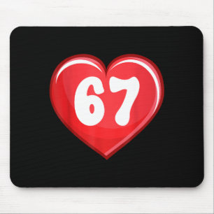Valentine's Day Six Seven Hearts 6 7 Meme Gen Alph Mouse Mat