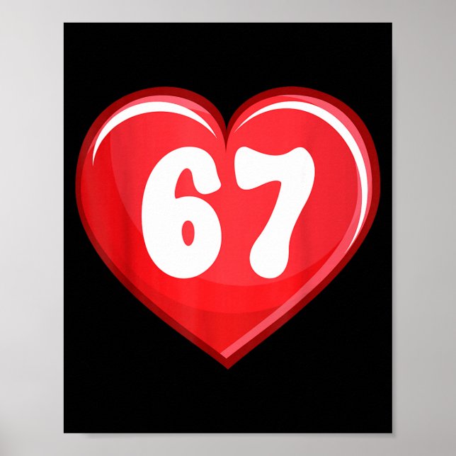 Valentine's Day Six Seven Hearts 6 7 Meme Gen Alph Poster (Front)