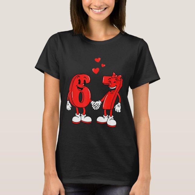 Valentine's Day Six Seven Hearts 6 7 Meme Gen Alph T-Shirt (Front)