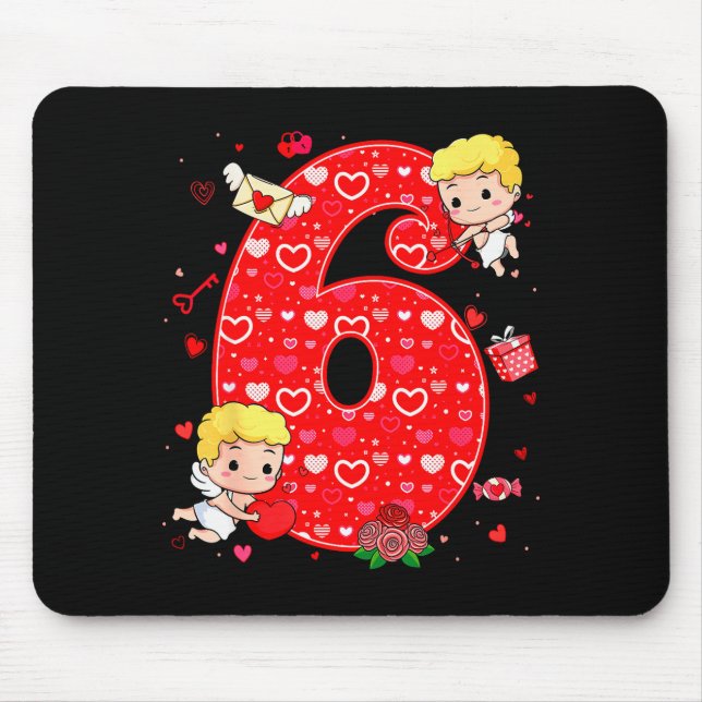 Valentines Day Six Seven Hearts 6 7 Meme Gen Alpha Mouse Mat (Front)