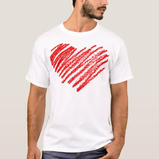 Valentine's Day Sketch Heart Gift design for Men & T-Shirt