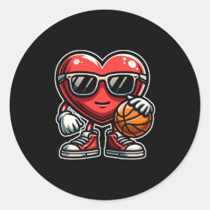 Valentines Day Sketll Boys Kids Funny Classic Round Sticker