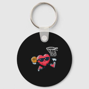 Valentines Day Sketll Dunking Sports Men Boys Kids Key Ring