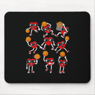 Valentines Day Sketll Heart Dunking Dribbling Boys Mouse Mat