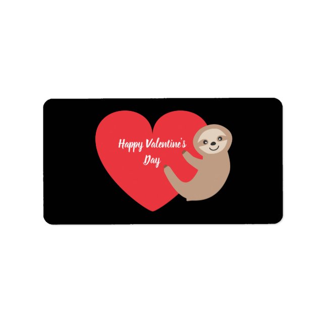 Valentine's Day Sloth  address label (Front)