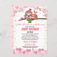 Valentine's Day Sloth Baby Shower By Mail Pink