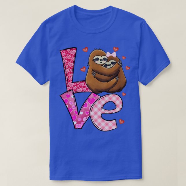 Valentines Day Sloth couple T-Shirt (Design Front)