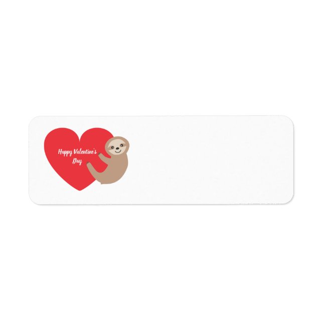 Valentine's Day Sloth  return address label (Front)