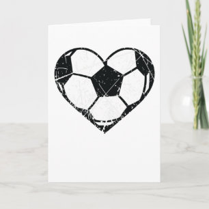 Valentines Day Soccer Ball Heart Grunge Men Women Card