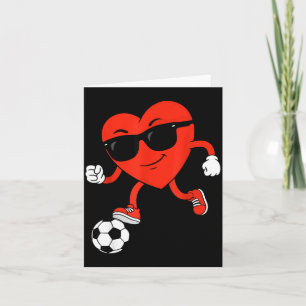 Valentine's Day Soccer Heart Playing Illustration Card