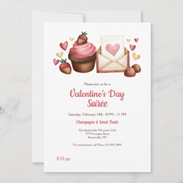 Valentine's Day Soirée Invitation (Front)