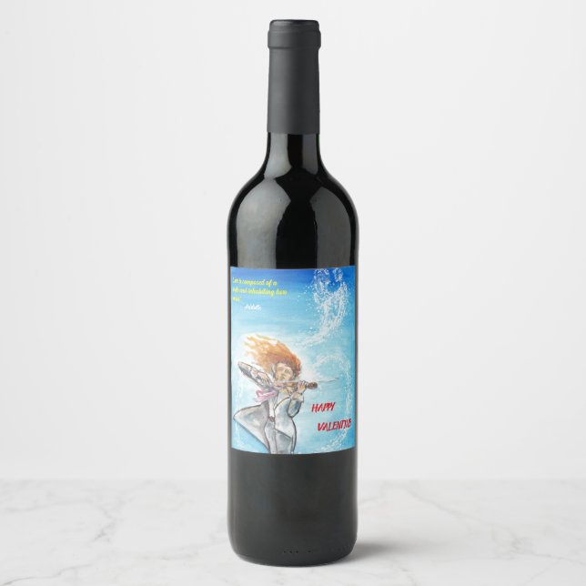 Valentine's Day Souls Beautiful Quote  Wine Label (Front)