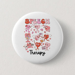 Valentines Day Speech Therapy Therapist Slpa Slp V 6 Cm Round Badge