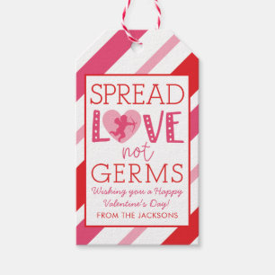 Valentine's Day Spread Love Not Germs Gift Tag