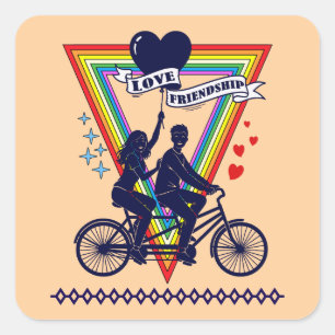 Valentine's day square sticker