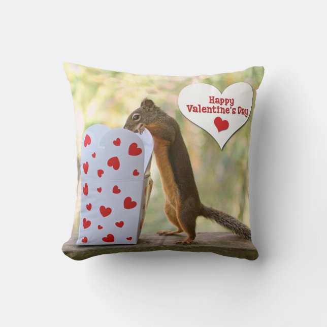 Valentines Day Squirrel Cushion (Front)