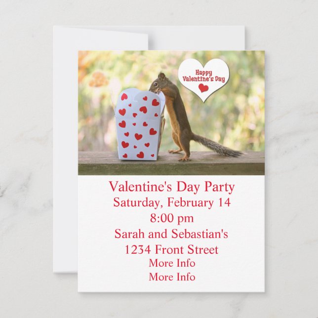 Valentines Day Squirrel Holiday Card (Front)