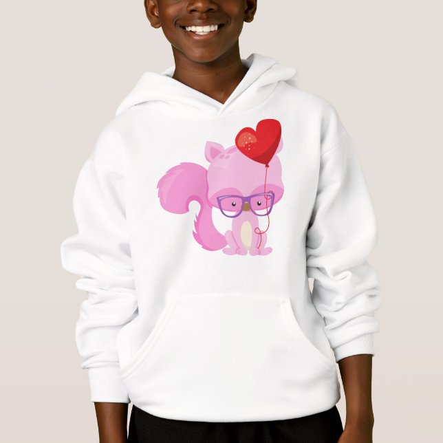 Valentine's Day Squirrel, Pink Squirrel, Glasses (Front)