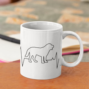 Valentine's Day St. Bernard Heartbeat Dog Lover Coffee Mug