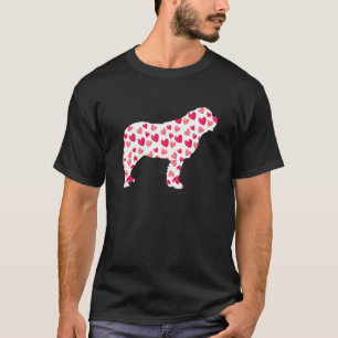 Valentines Day St Bernard Hearts Puppy Dog Lover T-Shirt