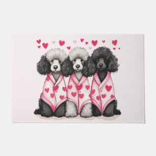 Valentines Day Standard Poodle Dogs Doormat