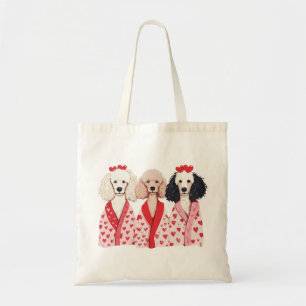 Valentines Day Standard Poodle Dogs Tote Bag