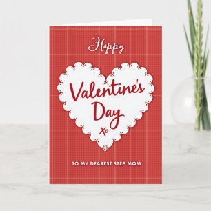 Valentines Day Stepmom Plaid Card