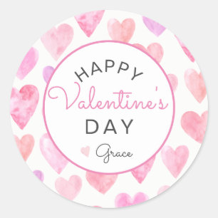 Valentine's Day Sticker, Heart Sticker, Classic Round Sticker