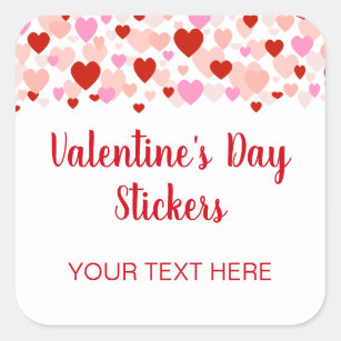 Valentine's Day Sticker Tags with Heart Border