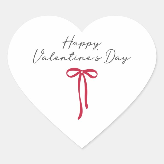 Valentine's Day sticker with red bow (Front)