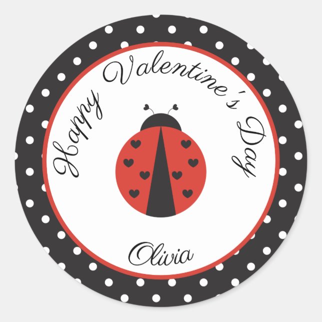 Valentine's Day stickers for classroom favours (Front)