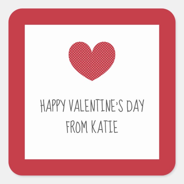 Valentine's Day stickers for classroom valentines (Front)