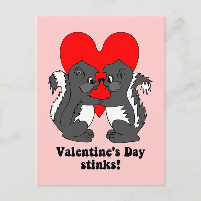 Valentine's day stinks holiday postcard (Front)