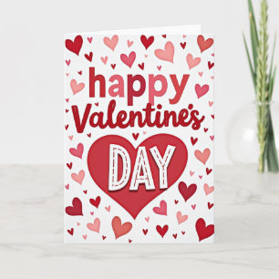 Valentines Day Stitched Hearts Card