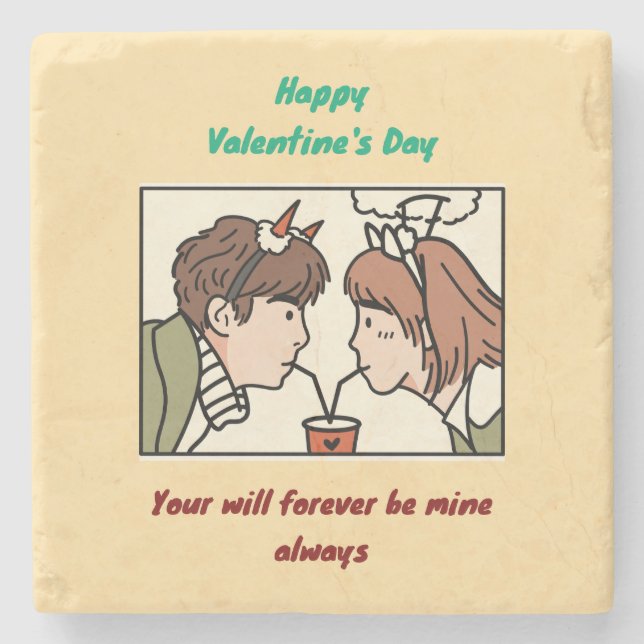 Valentine's Day Stone Coaster (Front)