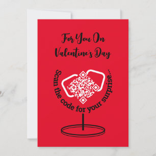 Valentine's Day Surprise Custom QR Code Holiday Card